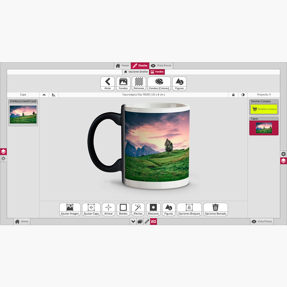 photocenter3d editor tazas personalizadas